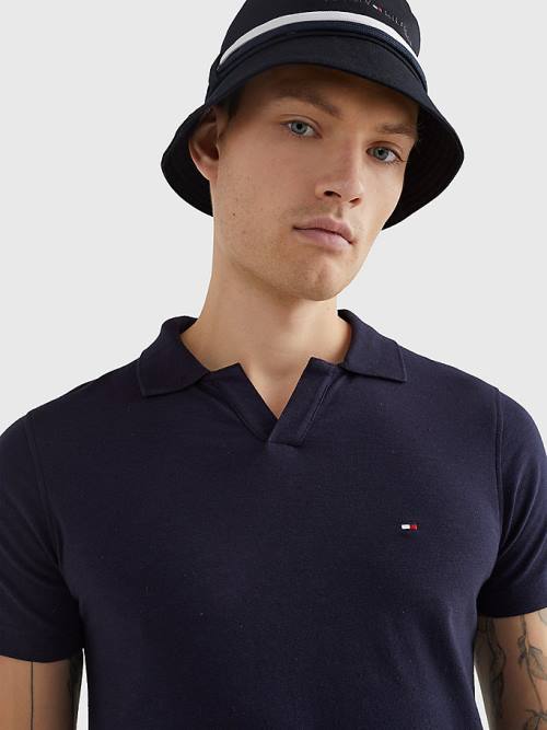 Tommy Hilfiger TH Flex Slim Fit Póló Férfi Kék | TH243MQX