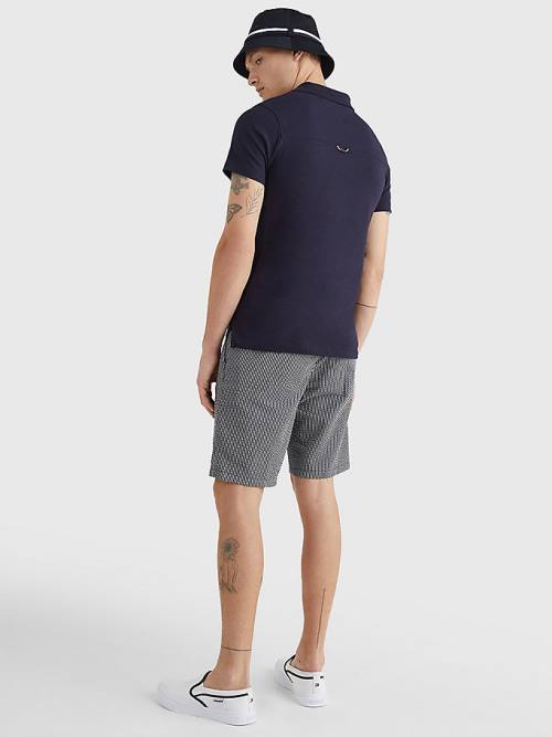 Tommy Hilfiger TH Flex Slim Fit Póló Férfi Kék | TH243MQX