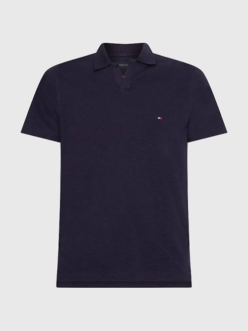 Tommy Hilfiger TH Flex Slim Fit Póló Férfi Kék | TH243MQX