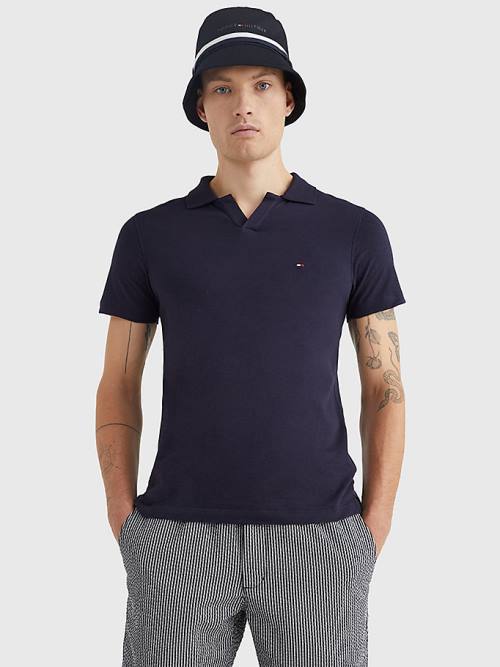 Tommy Hilfiger TH Flex Slim Fit Póló Férfi Kék | TH243MQX