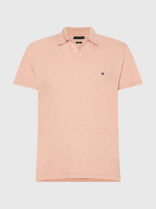 Tommy Hilfiger TH Flex Slim Fit Póló Férfi Narancssárga | TH307PYQ