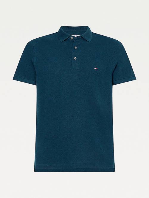 Tommy Hilfiger TH Flex Slim Fit Póló Férfi Kék | TH316FGB