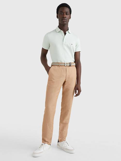 Tommy Hilfiger TH Flex Slim Fit Póló Férfi Zöld | TH354UDQ