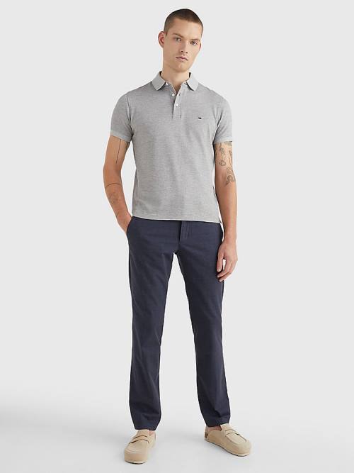 Tommy Hilfiger TH Flex Slim Fit Póló Férfi Szürke | TH574DBM