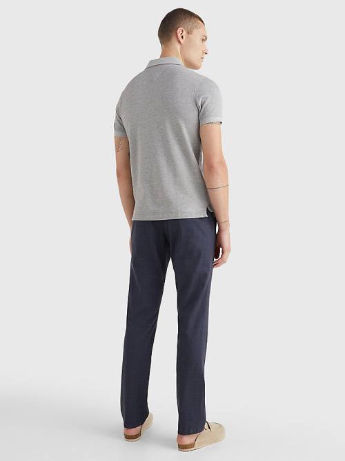 Tommy Hilfiger TH Flex Slim Fit Póló Férfi Szürke | TH574DBM