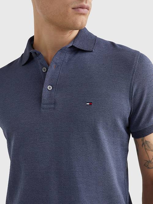 Tommy Hilfiger TH Flex Slim Fit Póló Férfi Kék | TH674HIX