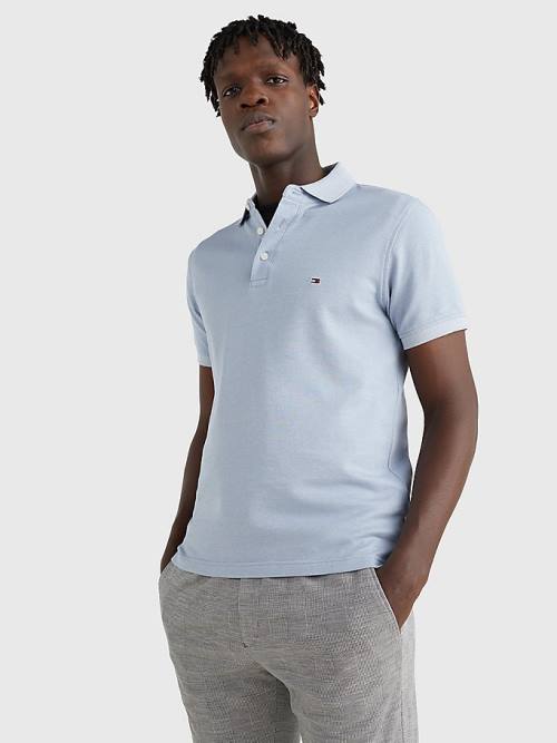 Tommy Hilfiger TH Flex Slim Fit Póló Férfi Kék | TH932COZ