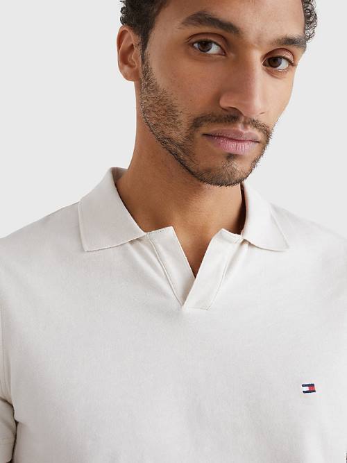 Tommy Hilfiger TH Flex Slim Fit Póló Férfi Bézs | TH965QNX