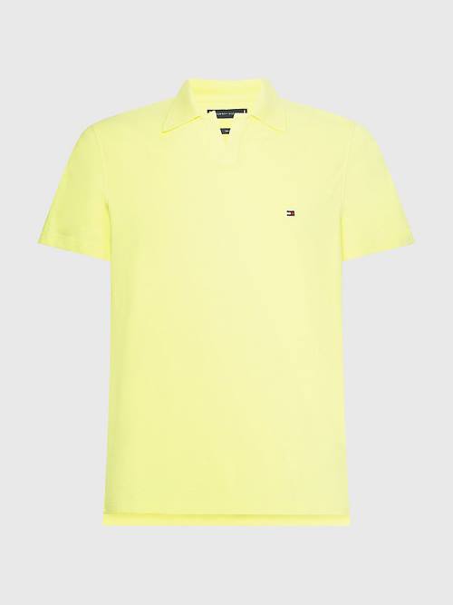 Tommy Hilfiger TH Flex Slim Fit Póló Férfi Sárga | TH981WDJ