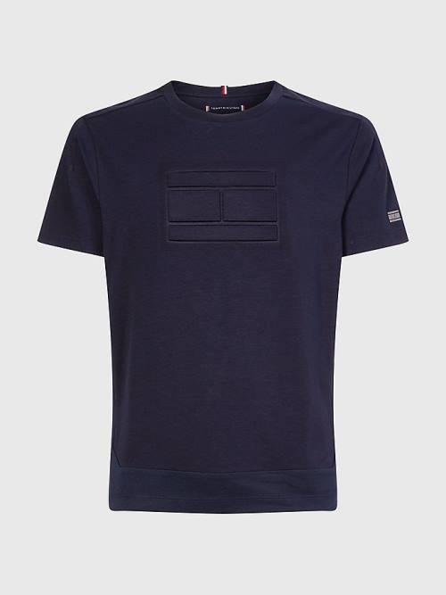 Tommy Hilfiger TH Flex Tech Essentials Flag Póló Férfi Kék | TH671ODW