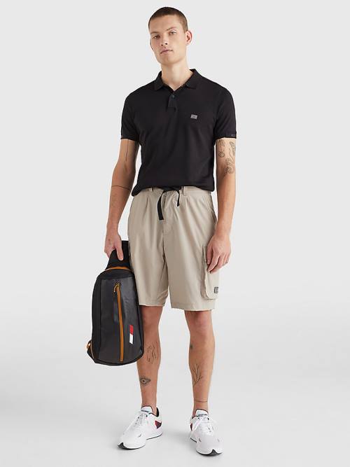 Tommy Hilfiger TH Flex Tech Essentials Slim Póló Férfi Fekete | TH134HNW