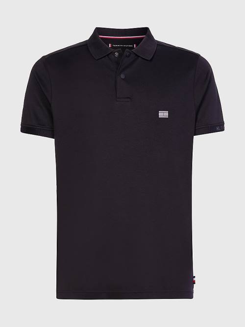 Tommy Hilfiger TH Flex Tech Essentials Slim Póló Férfi Fekete | TH134HNW