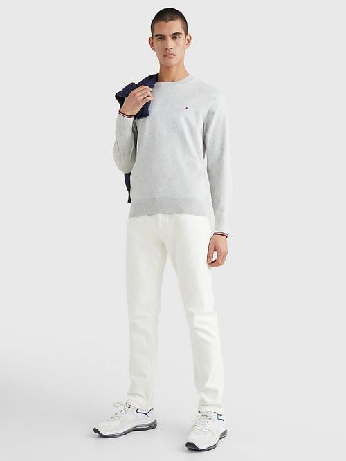 Tommy Hilfiger TH Flex Tipped Cuffs Jumper Pulóverek Férfi Szürke | TH802XKO