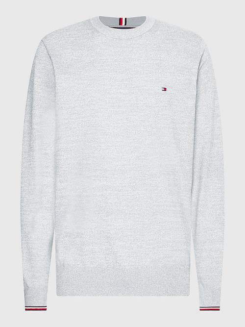 Tommy Hilfiger TH Flex Tipped Cuffs Jumper Pulóverek Férfi Szürke | TH802XKO