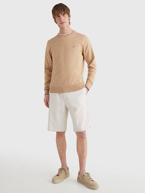 Tommy Hilfiger TH Flex Tipped Cuffs Jumper Pulóverek Férfi Barna | TH941CYT