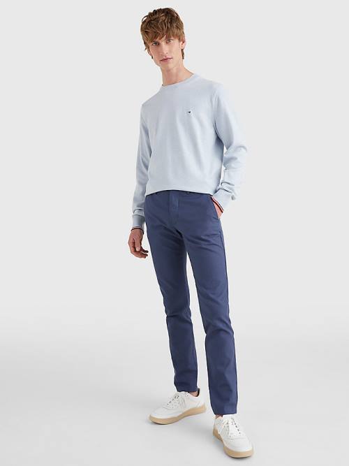 Tommy Hilfiger TH Flex Tipped Cuffs Jumper Pulóverek Férfi Kék | TH974AMJ