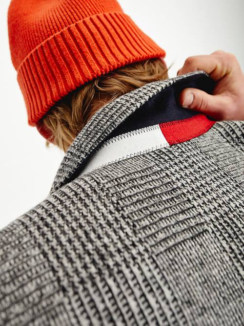 Tommy Hilfiger TH Flex Wool Blend Check Dzseki Férfi Szürke | TH163UMH