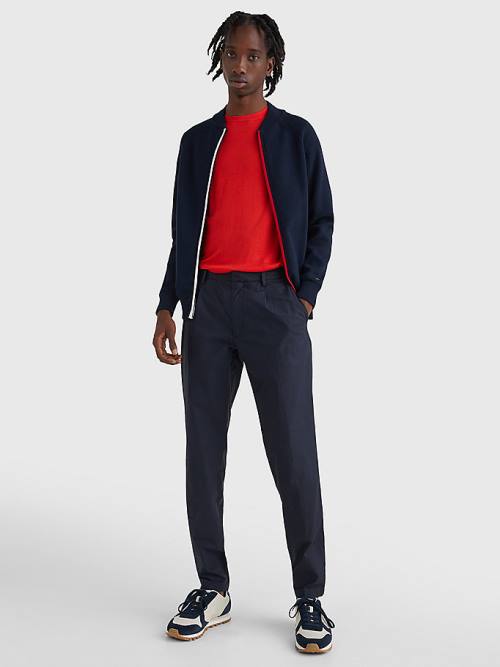 Tommy Hilfiger TH Flex Zip-Thru Cardigan Pulóverek Férfi Kék | TH019EKX