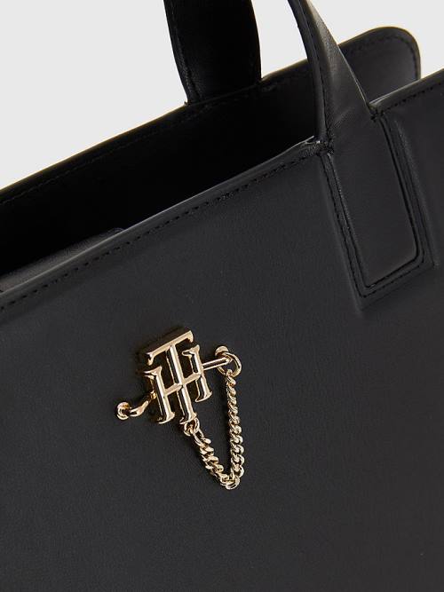 Tommy Hilfiger TH Interlock Chain Satchel Táska Női Fekete | TH631SDW