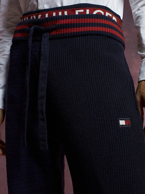 Tommy Hilfiger TH Kollekciók Flag Icon Joggers Nadrág Férfi Kék | TH724NXK