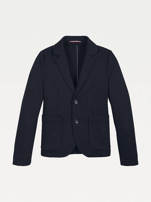 Tommy Hilfiger TH Kényelem Stretch Jersey Blazer Kabát Fiú Kék | TH137KUF