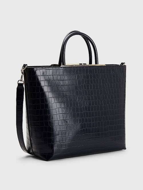 Tommy Hilfiger TH Modern Croco Effect Tote Táska Női Kék | TH526ZMV