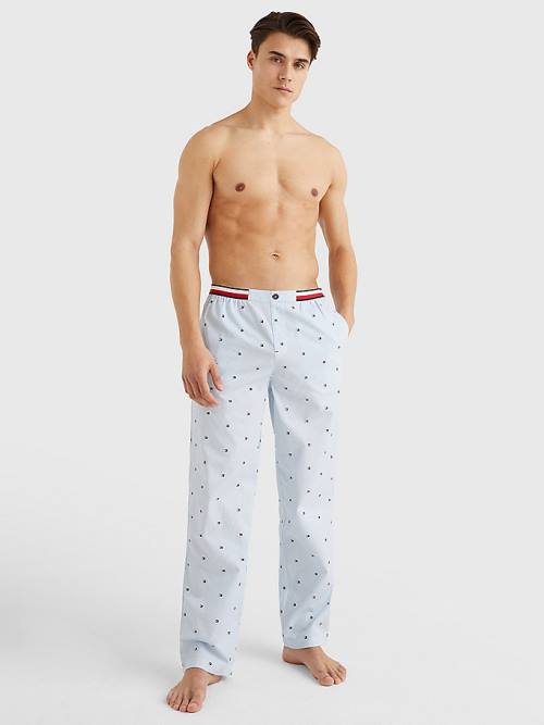 Tommy Hilfiger TH Modern Ithaca Stripe Loungewear Trousers Pizsama Férfi Kék | TH168SYA