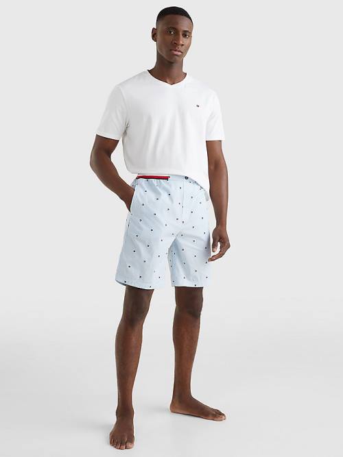 Tommy Hilfiger TH Modern Ithaca Stripe Shorts Pizsama Férfi Kék | TH527CNS