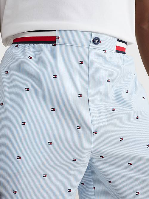 Tommy Hilfiger TH Modern Ithaca Stripe Shorts Pizsama Férfi Kék | TH527CNS