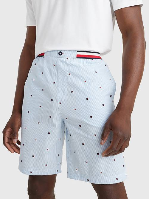 Tommy Hilfiger TH Modern Ithaca Stripe Shorts Pizsama Férfi Kék | TH527CNS