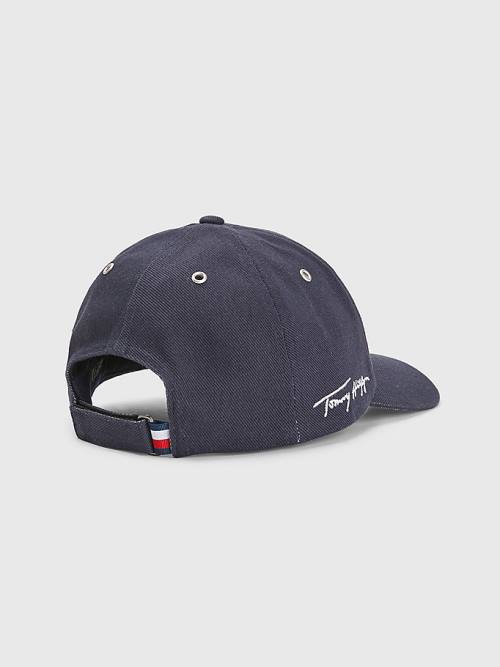 Tommy Hilfiger TH Modern Signature Embroidery Cap Kalap Férfi Kék | TH104PGL