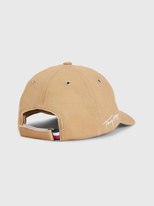 Tommy Hilfiger TH Modern Signature Embroidery Cap Kalap Férfi Khaki | TH186LHO