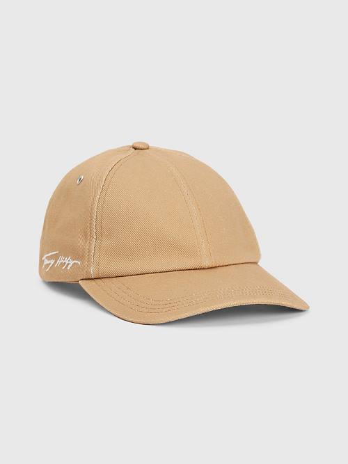 Tommy Hilfiger TH Modern Signature Embroidery Cap Kalap Férfi Khaki | TH186LHO