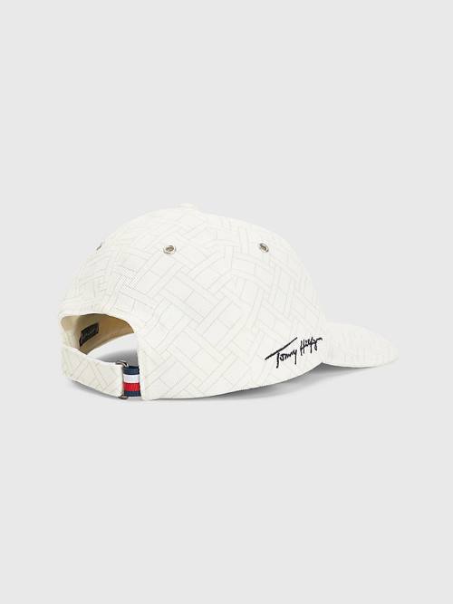 Tommy Hilfiger TH Modern Signature Embroidery Cap Kalap Férfi Fehér | TH738WHS