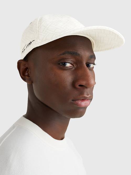 Tommy Hilfiger TH Modern Signature Embroidery Cap Kalap Férfi Fehér | TH738WHS