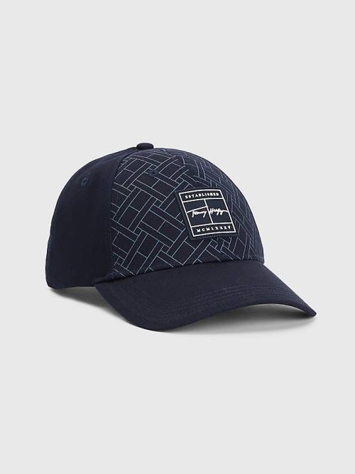 Tommy Hilfiger TH Modern Signature Patch Cap Kalap Férfi Kék | TH876VCT