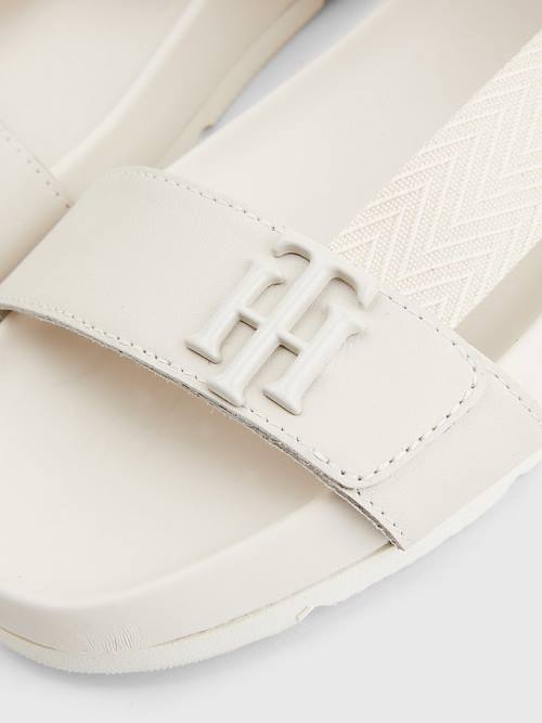 Tommy Hilfiger TH Monogram Pántos Szandál Női Bézs | TH947FVJ