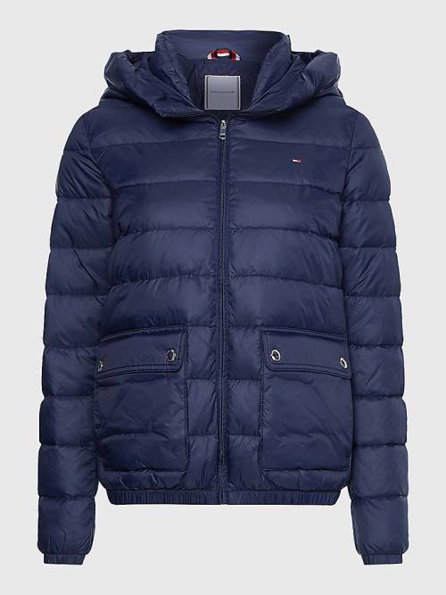 Tommy Hilfiger TH Protect Csuklyás Padded Kabát Női Kék | TH192SZE