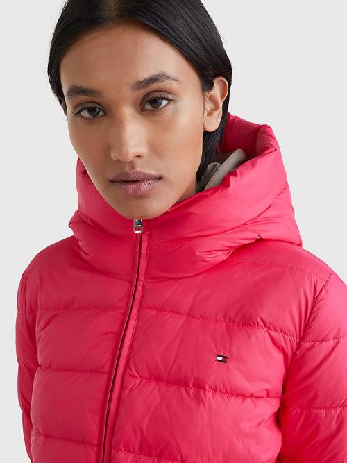 Tommy Hilfiger TH Protect Csuklyás Padded Kabát Női Rózsaszín | TH719SDP