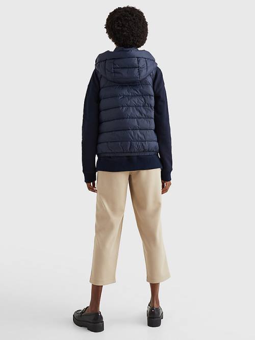 Tommy Hilfiger TH Protect Csuklyás Padded Vest Dzseki Női Kék | TH795KQO