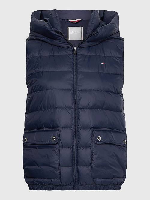 Tommy Hilfiger TH Protect Csuklyás Padded Vest Dzseki Női Kék | TH795KQO