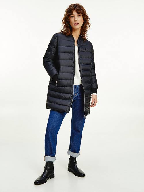 Tommy Hilfiger TH Protect Filled Long Bomber Coat Kabát Női Fekete | TH542ZIT