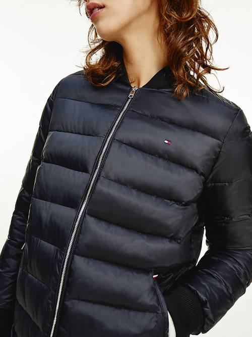 Tommy Hilfiger TH Protect Filled Long Bomber Coat Kabát Női Fekete | TH542ZIT