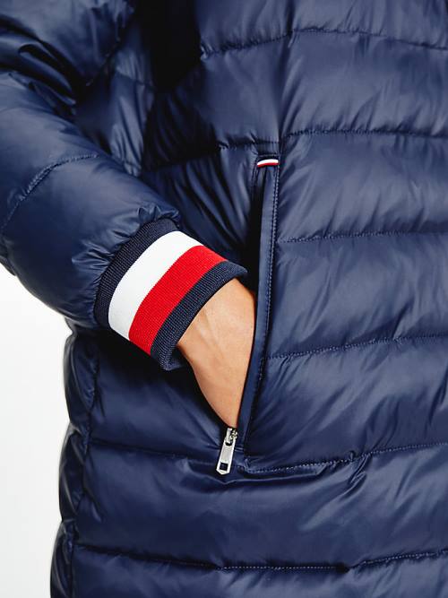 Tommy Hilfiger TH Protect Filled Long Bomber Coat Kabát Női Kék | TH607DUL