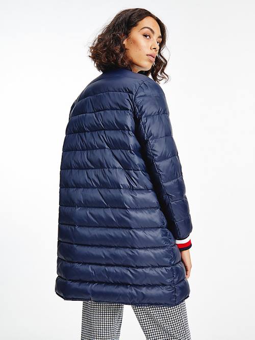 Tommy Hilfiger TH Protect Filled Long Bomber Coat Kabát Női Kék | TH607DUL