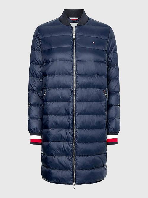 Tommy Hilfiger TH Protect Filled Long Bomber Coat Kabát Női Kék | TH607DUL