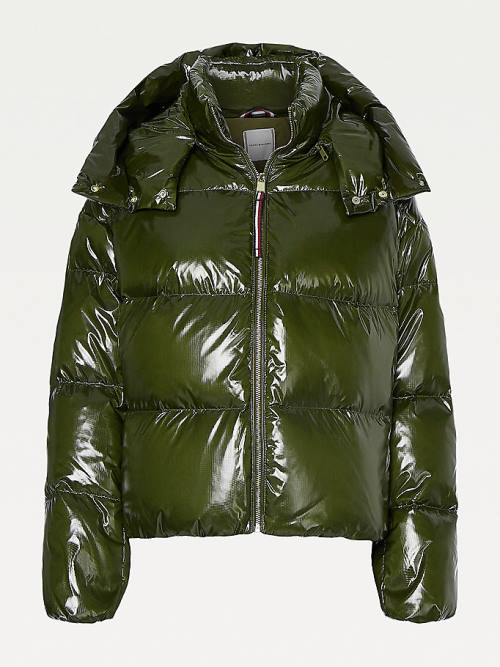 Tommy Hilfiger TH Protect Glossy Down-Filled Puffer Kabát Női Barna | TH738JED