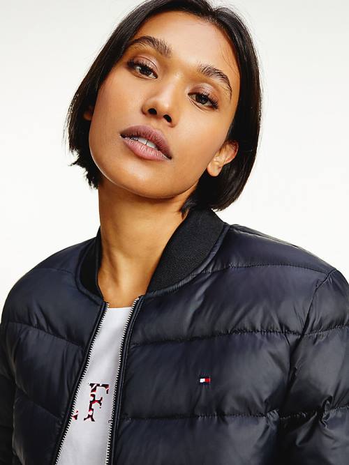 Tommy Hilfiger TH Protect Könnyű Filled Bomber Kabát Női Fekete | TH309KQN