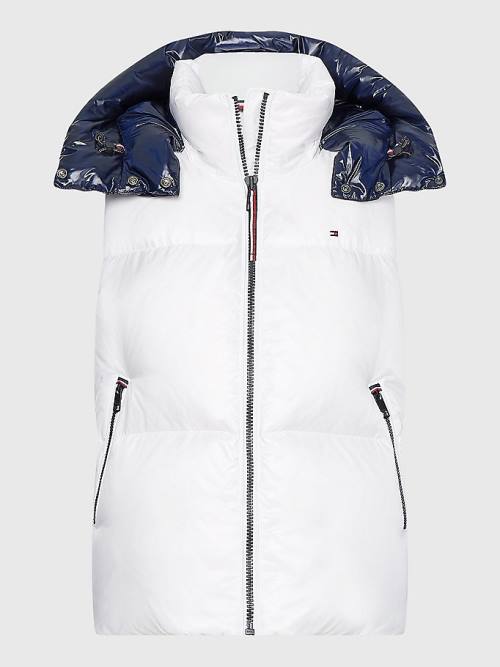 Tommy Hilfiger TH Protect Relaxed Down Puffer Vest Dzseki Női Fehér | TH684TJH