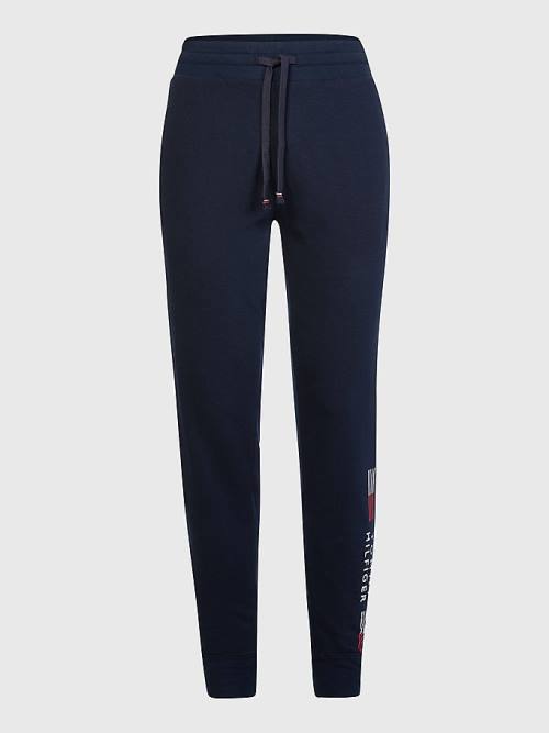 Tommy Hilfiger TH Stretch Cuffed Logo Joggers Pizsama Férfi Kék | TH067MKV